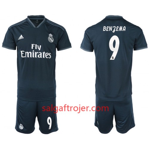 Real Madrid Fodboldtrøjer BENZEMA 9 Børn Udebanesæt 2018/19 Kort ærmer Real Madrid Fodboldtrøjer BENZEMA 9 Børn Udebanesæt 2018/19 Kort ærmer